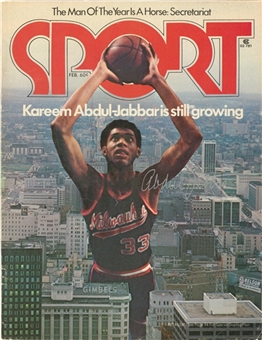 1974 Kareem Abdul-Jabbar Signed Sport Magazine Cover - Kareem Abdul-Jabbar Is Still Growing (Abdul-Jabbar LOA)